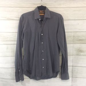 Hickey Freeman Gray Button Down Shirt